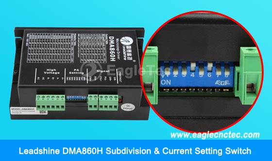 leadshine DMA860H subdivision & current setting switch