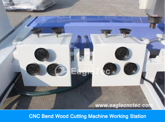cnc bend wood cutting machine working station
