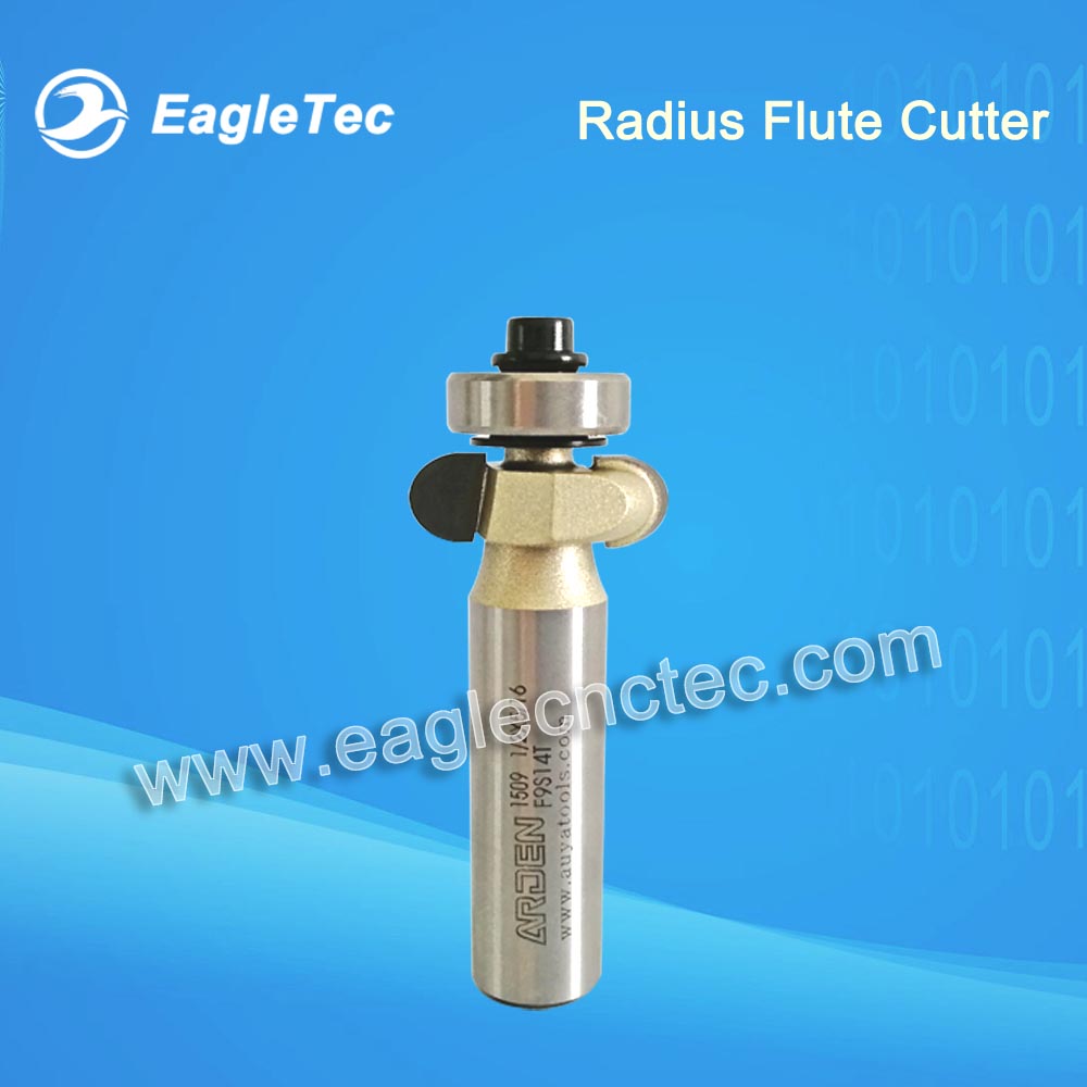 Radius Flute Cutter with Top Bearing for Wood Lathe Broaching