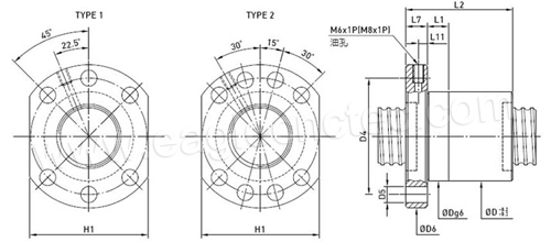 hiwin ball nut diagram