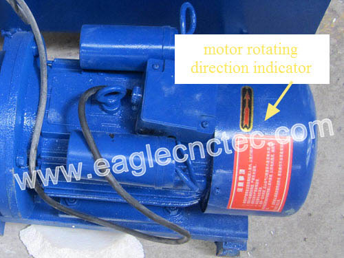 cnc router vacuum pump motor rotating direction mark