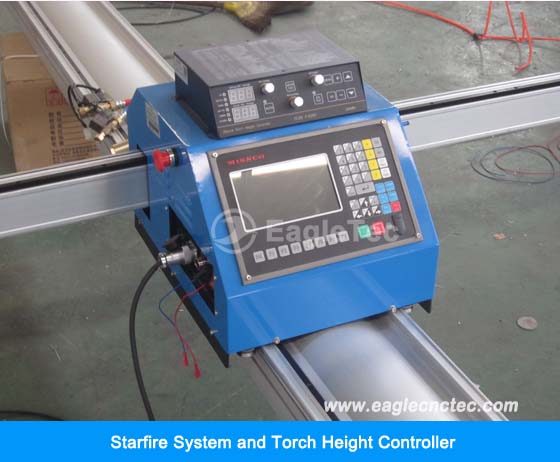 Torch height controller and starfire system on portable cnc flame plasma cutting machine