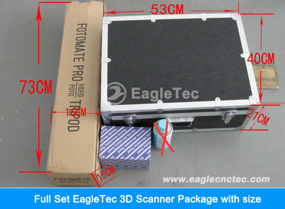 eagletec 3d scanner packages and its size 