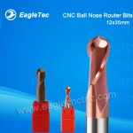 CNC Ball Nose Router Bits 12x35x75mm Two Flute For Wood And Aluminum